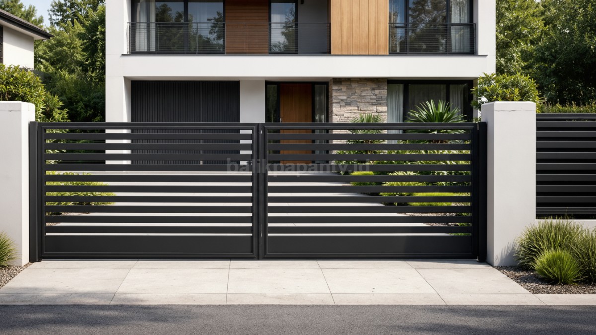 Pagar rumah besi hollow minimalis.