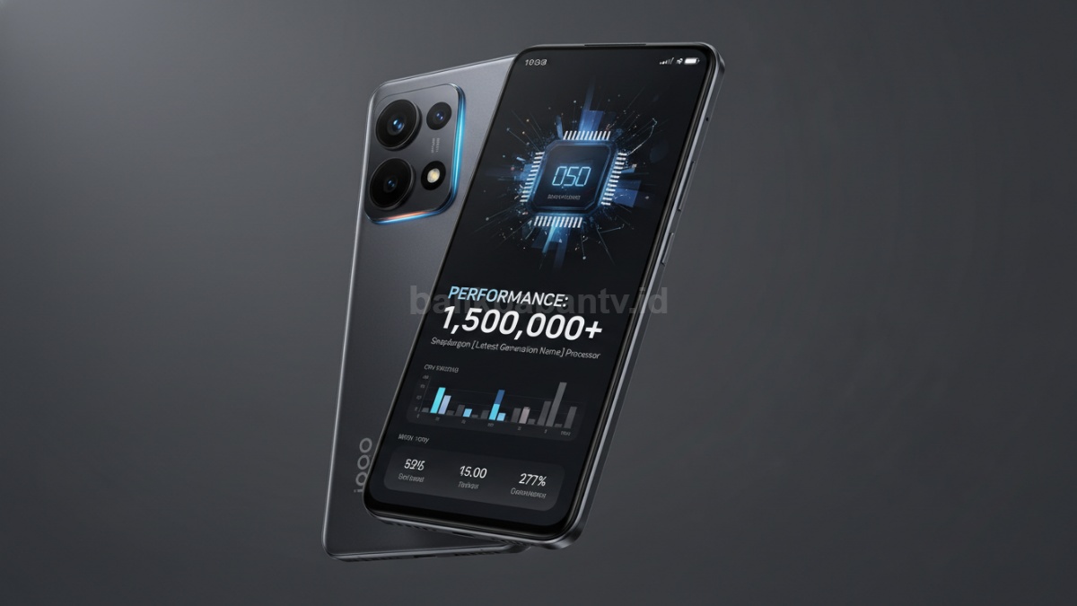 Tampilan skor performa tinggi iQOO 15R yang menunjukkan kekuatan prosesor Snapdragon terbaru untuk gaming.