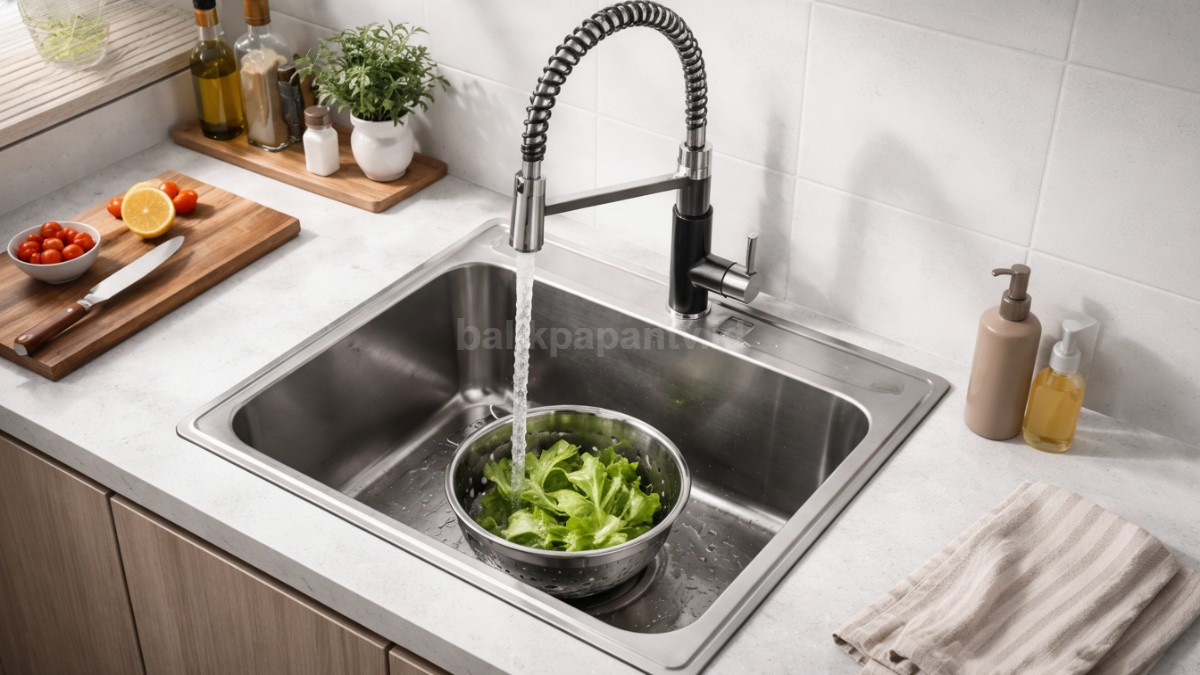 Wastafel cuci piring single bowl deep sink.