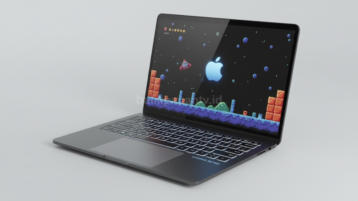 MacBook Neo tampil stylish dengan layar 13 inci dan chip A18 Pro, laptop entry-level Apple terbaik untuk gaming retro.