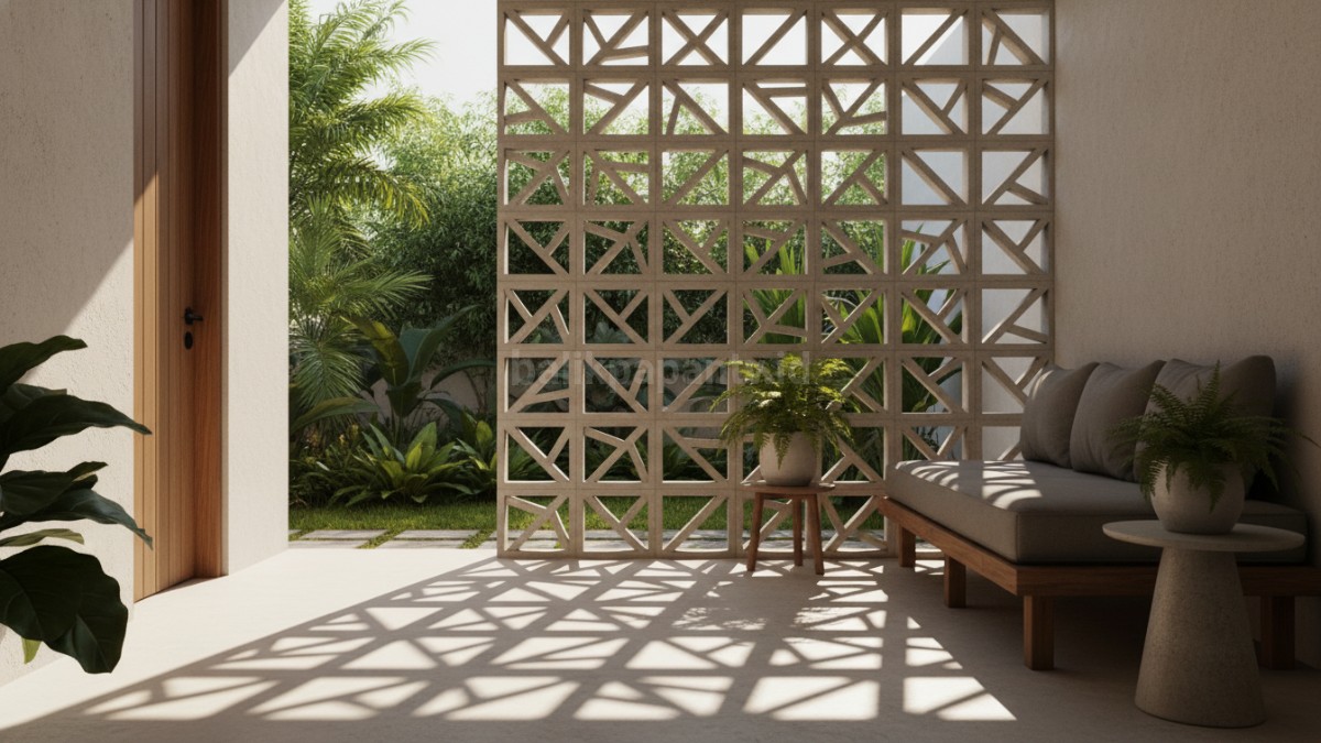 Roster motif geometris artistik