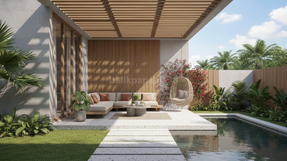 Kanopi polycarbonate modern membuat teras rumah terang alami, tampilan estetik dan hemat listrik langsung terasa