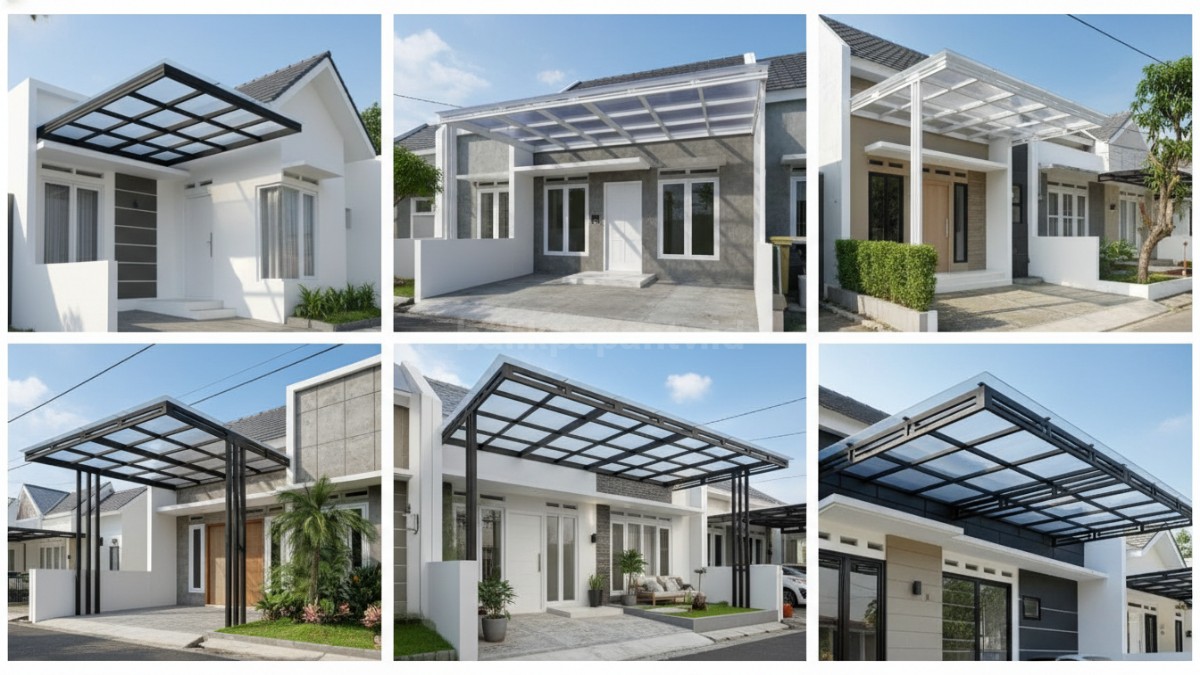 Beragam desain kanopi polycarbonate modern untuk rumah minimalis