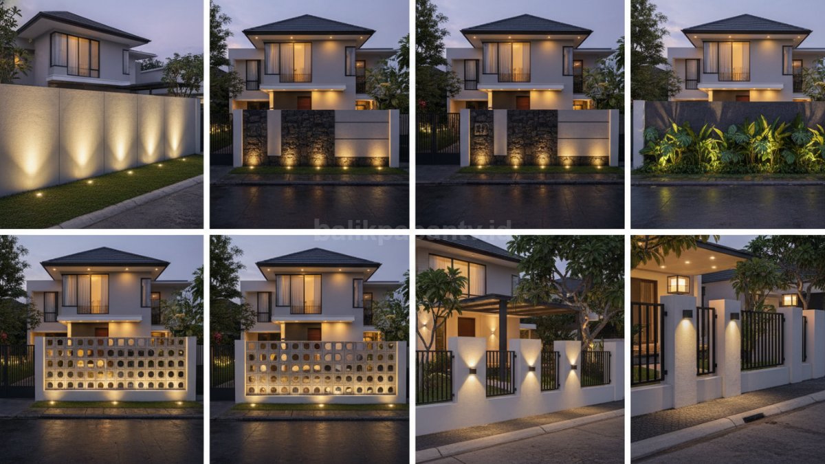 Berbagai model pagar dengan lampu hias yang estetik dan fungsional