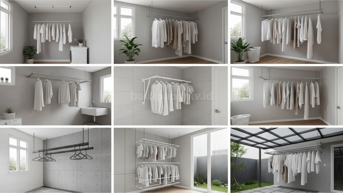 Beragam model jemuran gantung minimalis yang cocok untuk rumah modern.
