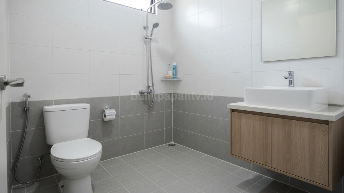 Standar toilet duduk dan ruang gerak diruang kamar mandi yang sempit