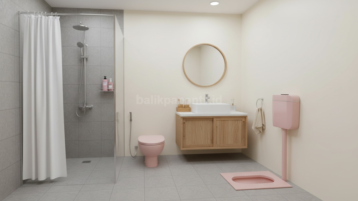 WC Duduk dan WC Jongkok dalam satu ruangan