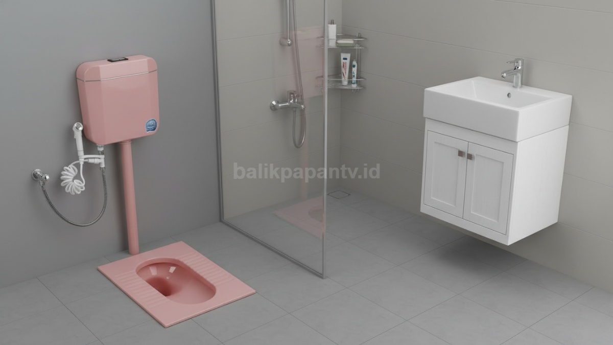 Desain kamar mandi minimalis dengan pemisahan area basah dan kering