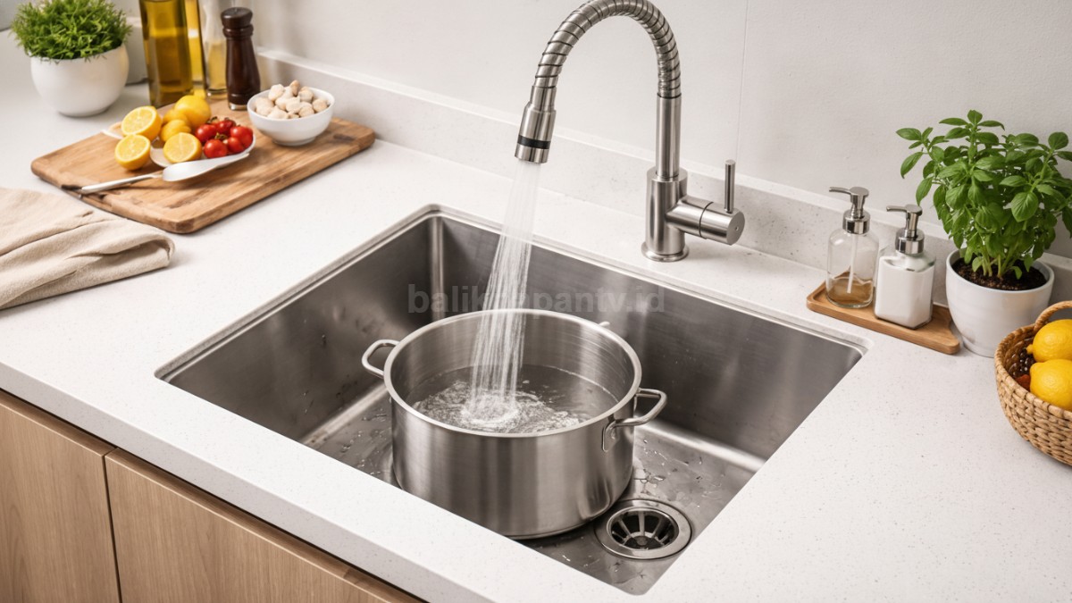 Wastafel cuci piring single bowl deep sink.