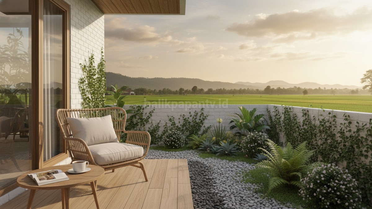 Teras kombinasi taman mini