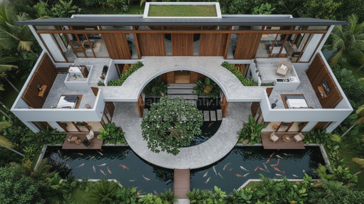 Contoh denah rumah dengan sirkulasi melingkar yang nyaman