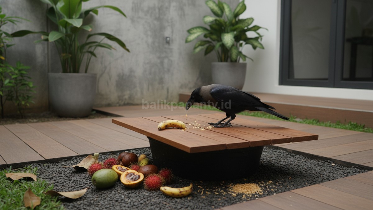 Tutup sumber makanan Buah jatuh, sisa makanan, atau kompos terbuka bisa menarik perhatian.