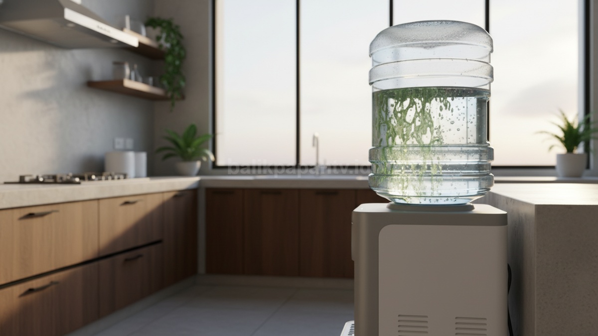 Ilustrasi biofilm di dinding galon air 