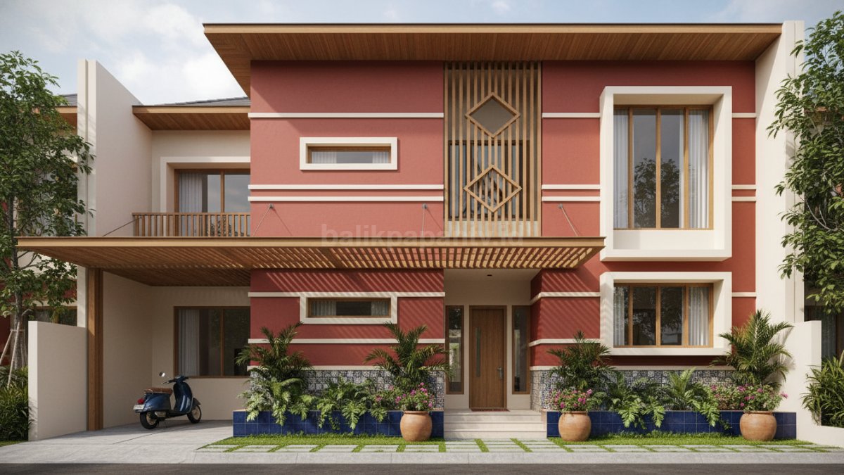 Tampilan kombinasi warna fasad yang Eye catching
