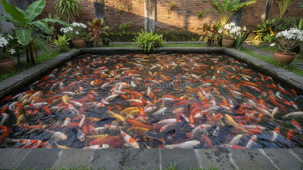 Kesalahan kolam dengan ikan terlalu padat 