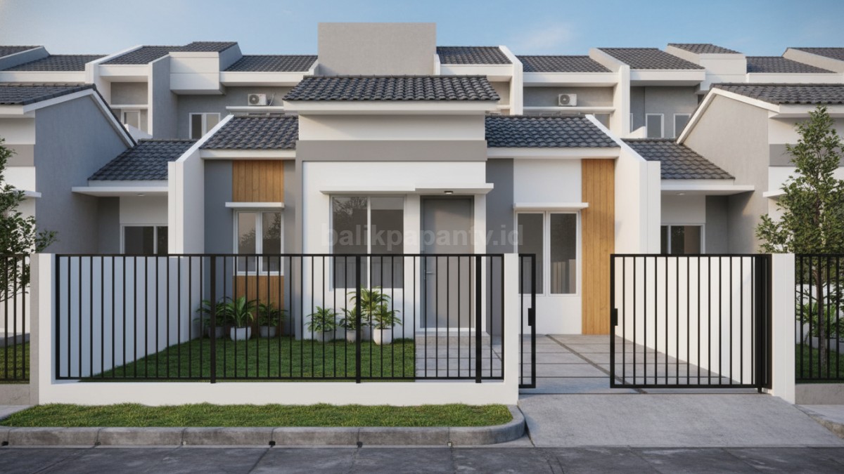 Pagar minimalis besi hollow pada rumah kecil yang terlihat ringan dan modern, cocok untuk hunian perkotaan