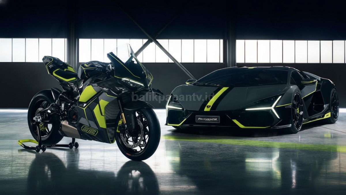 Ducati Panigale V4 Lamborghini dengan warna khas Revuelto tampil garang dan eksklusif di Indonesia