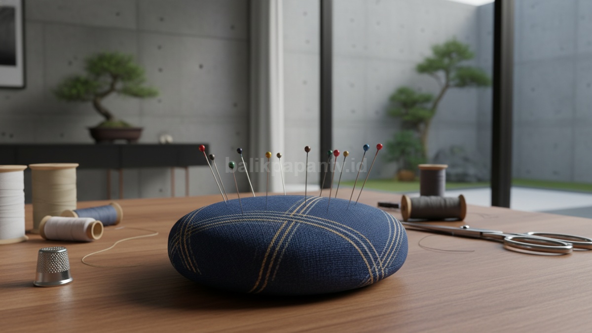Bantalan jarum atau pincushion untuk penyimpanan aman 