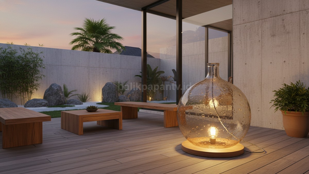 Contoh lampu demijohn sebagai dekorasi utama ruangan