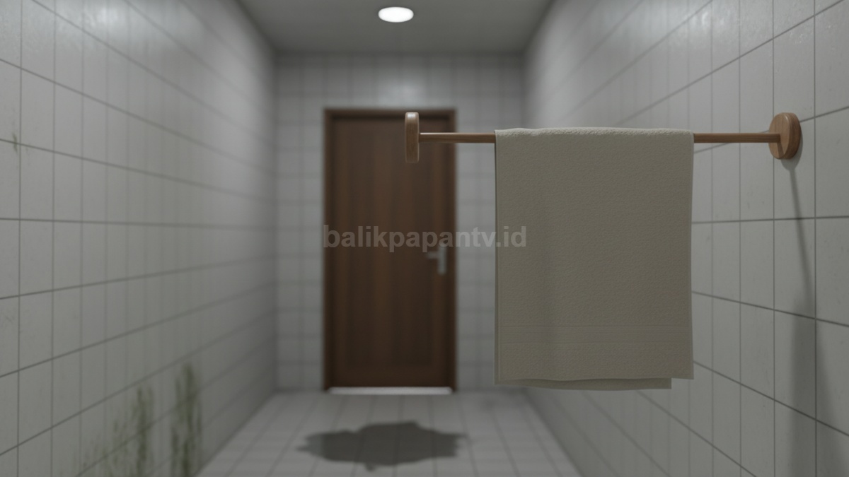 Menggantung handuk di tempat tanpa sirkulasi udara