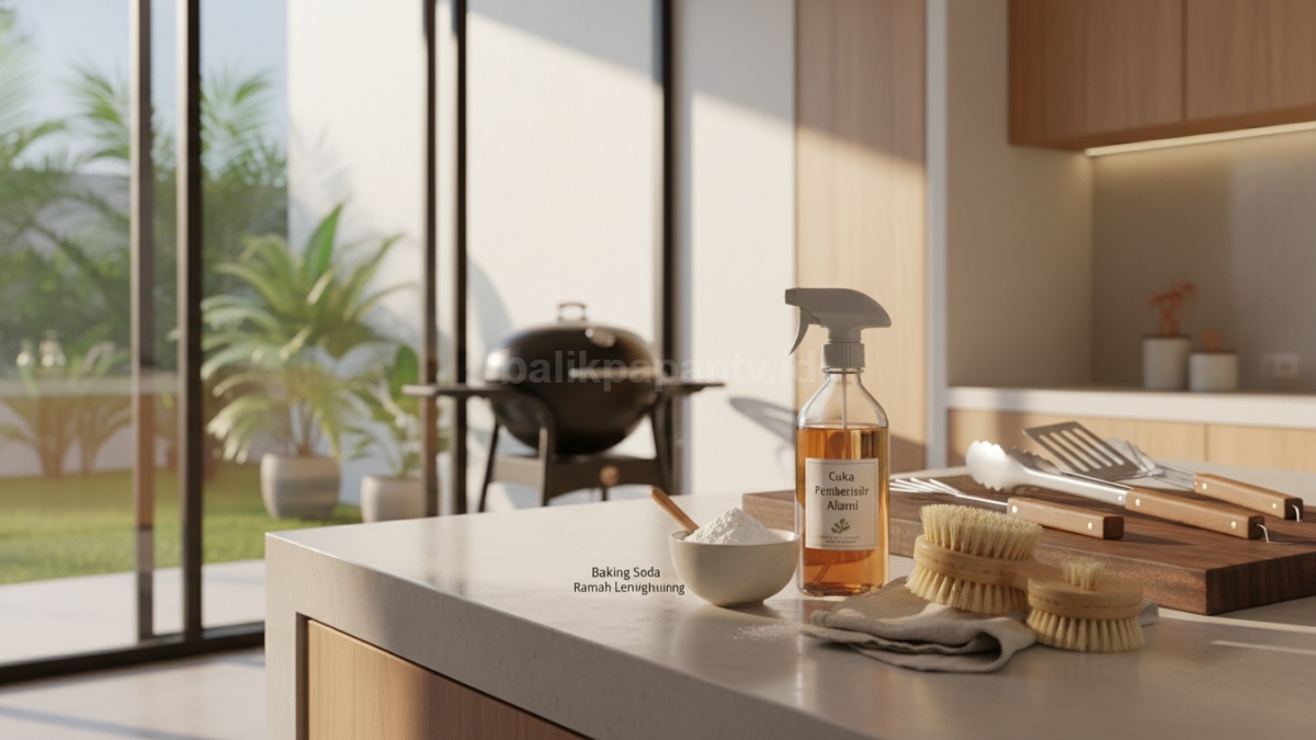 Pembersih alami berbasis cuka atau baking soda