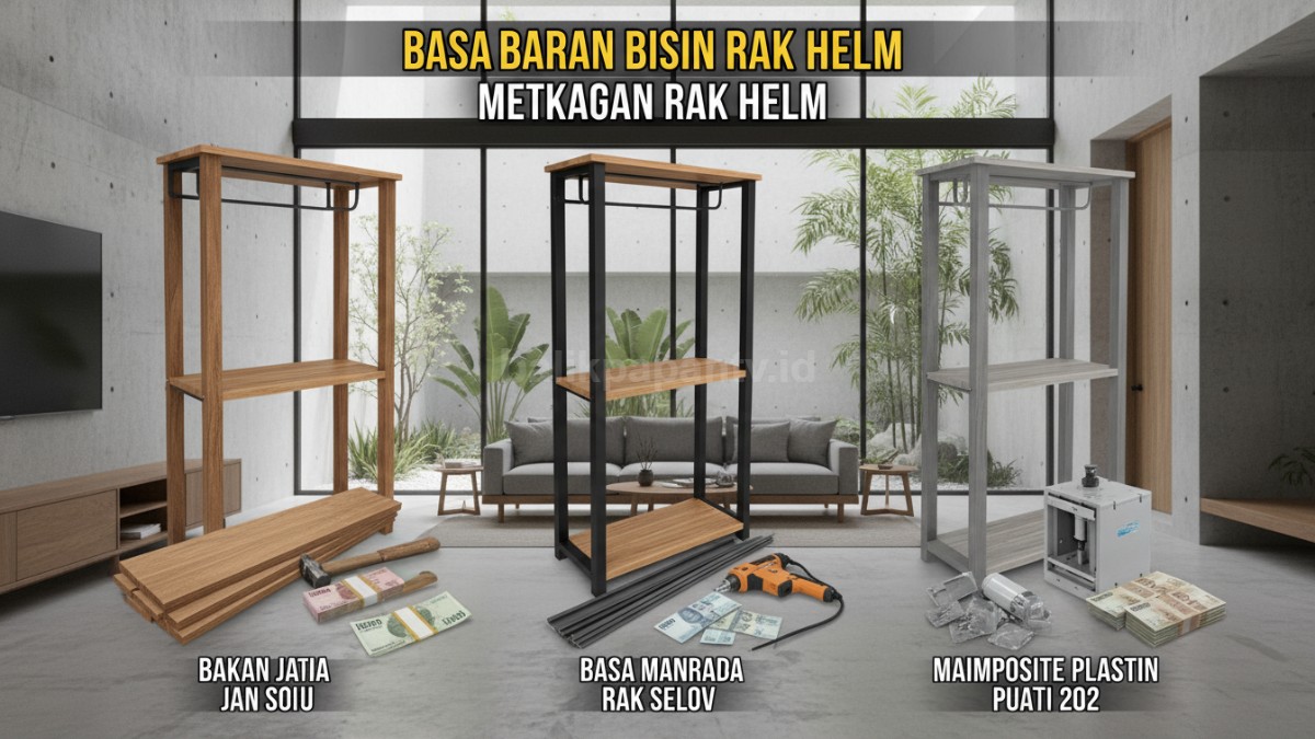 Perbandingan biaya bahan pembuatan rak helm 