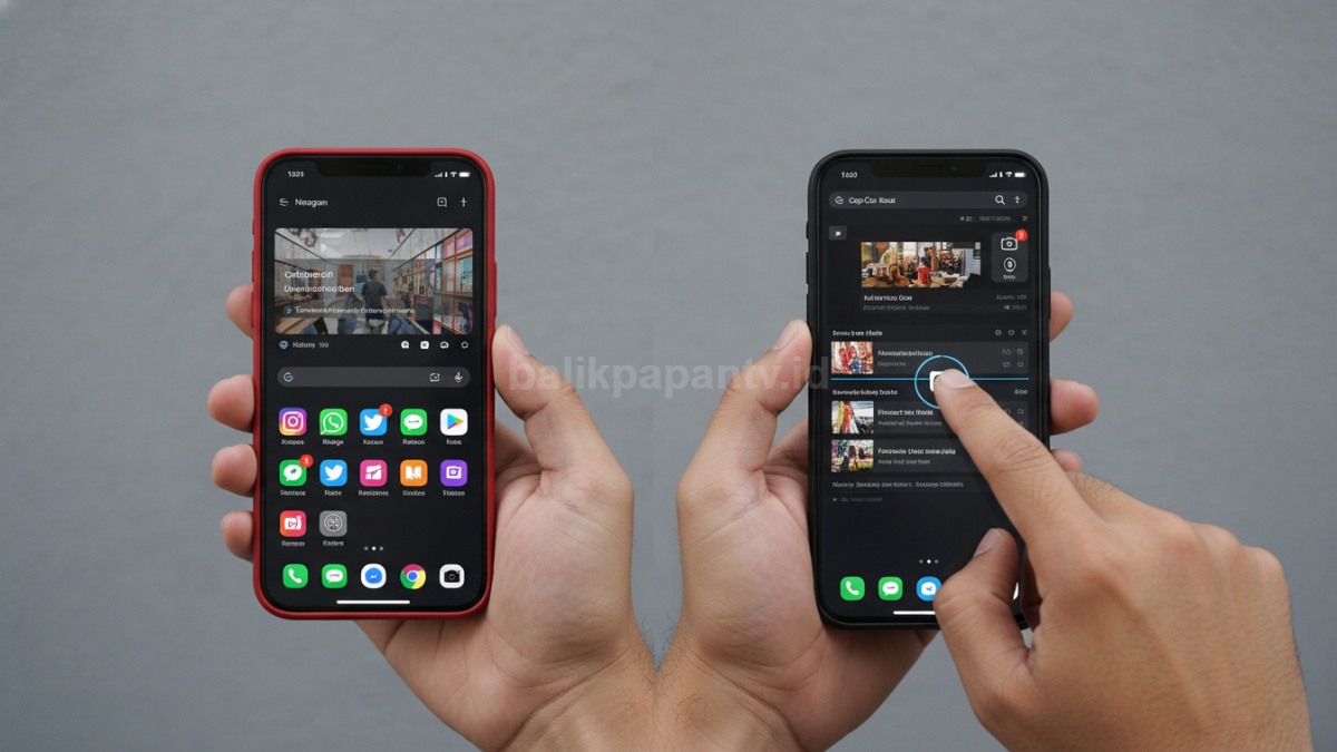 Dua HP digunakan dalam aktivitas berbeda, harian dan konten