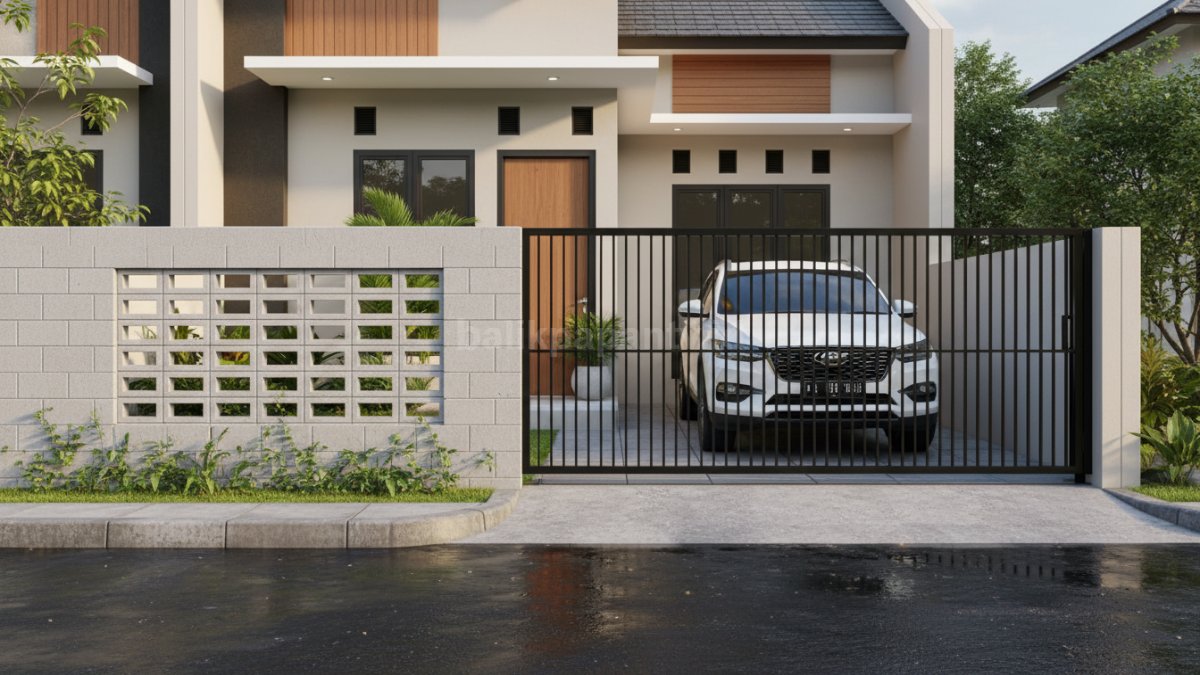 pagar hebel dengan roster atau lubang ventilasi