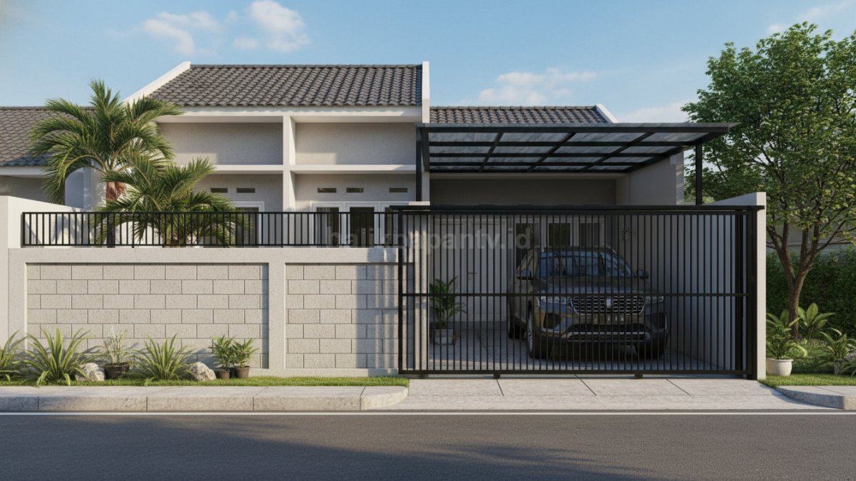 pagar hebel dengan tekstur ekspos