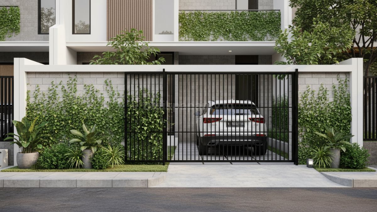 Pagar hebel plus tanaman rambat