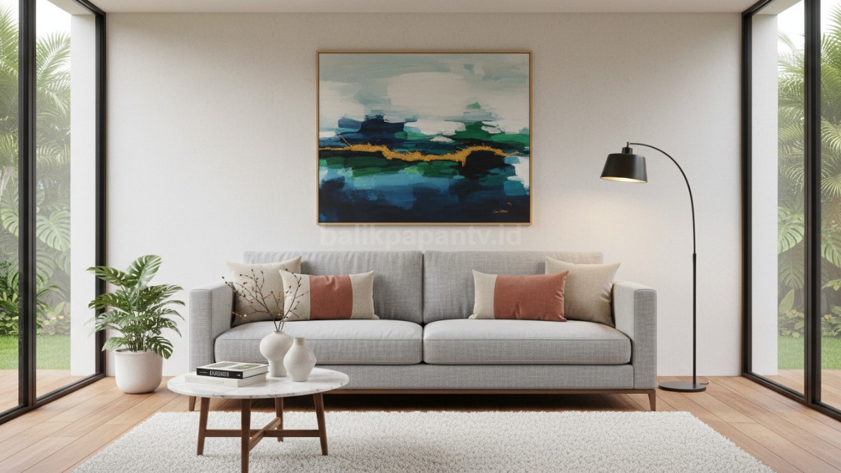  Sofa dengan garis desain minimalis  bentuk simpel tanpa ornamen berat bikin ruangan bersih visual.