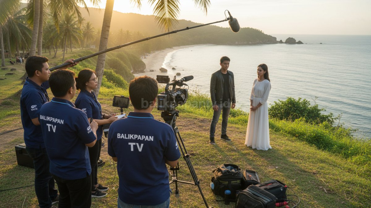 Situasi shooting prewedding dengan tantangan di lapangan
