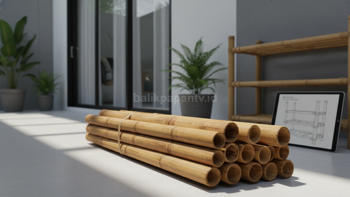 Bambu kering berkualitas siap digunakan sebagai bahan rak sepatu 