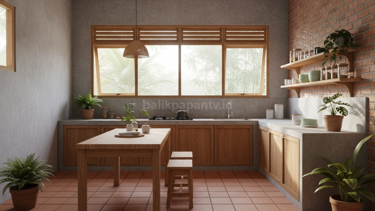 Dapur minimalis dengan pencahayaan alami dan ventilasi terbuka &mdash; gambaran dapur nyaman sejak awal