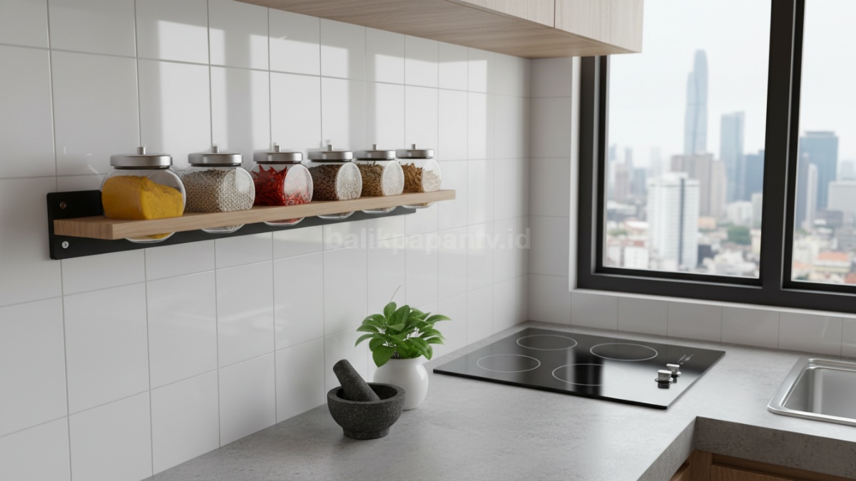 Tempat bumbu magnetik hemat ruang dapur kecil 