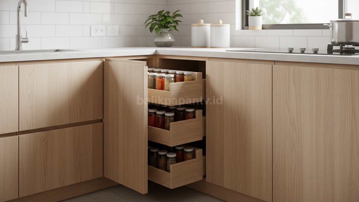 Laci bumbu tersembunyi dalam kabinet