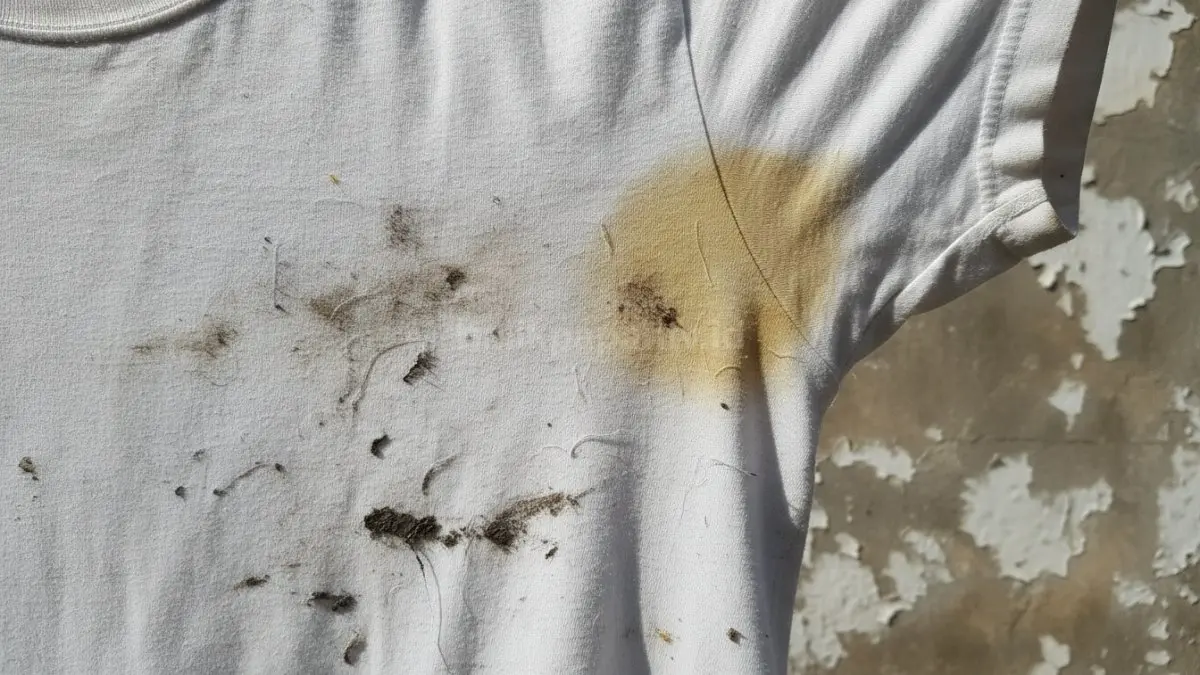 Bagian ketiak baju putih menguning