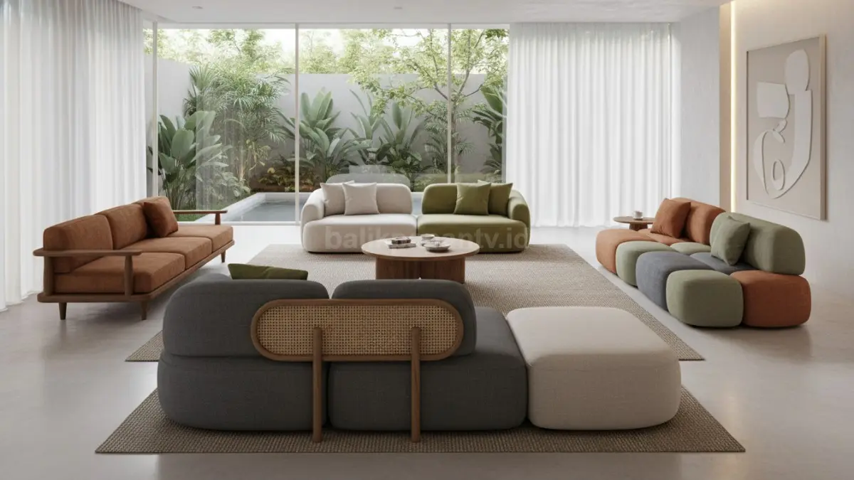 Empat model sofa unik dengan bentuk modular dan organik
