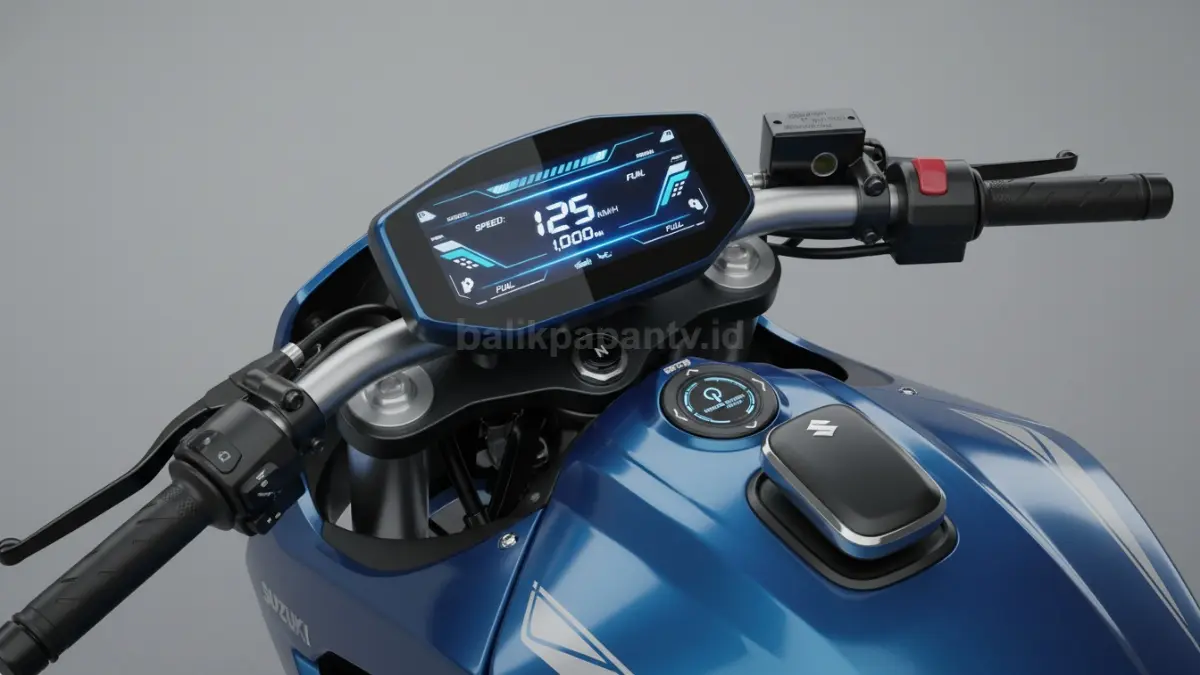 Fitur modern seperti panel digital dan keyless system pada GSX 125.
