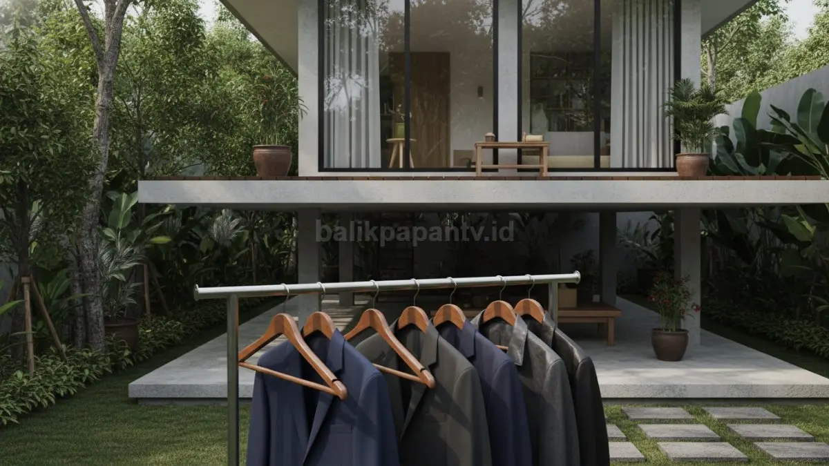 Gantungan licin untuk kain berat seperti jas atau jaket