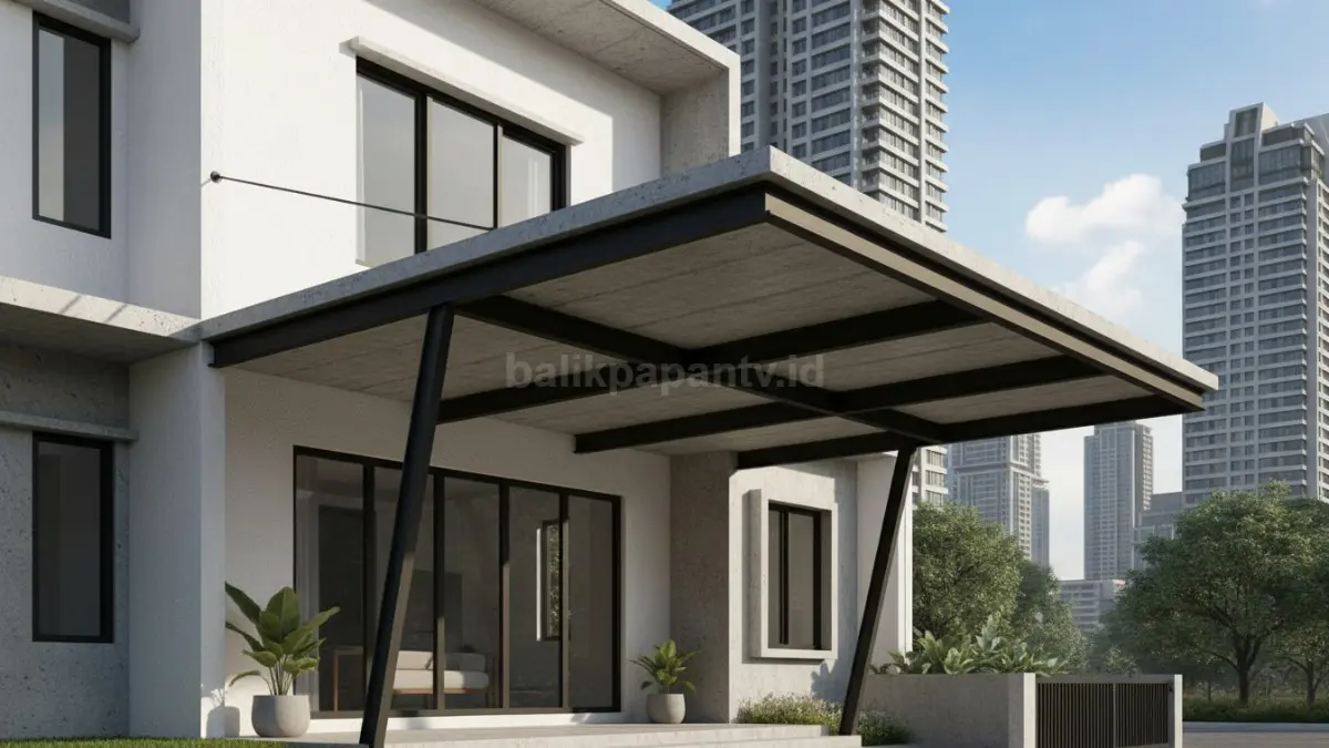Kanopi flat beton ekspos
