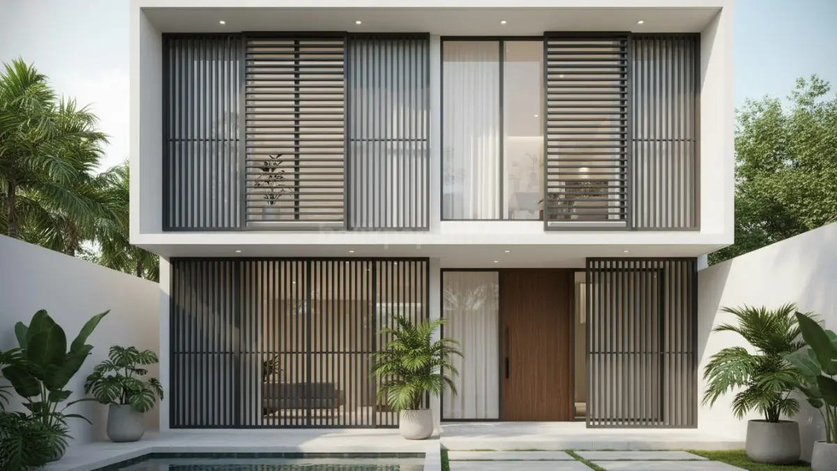 Kisi PVC modern di rumah tropis dengan ventilasi optimal, solusi hunian adem tanpa ribet