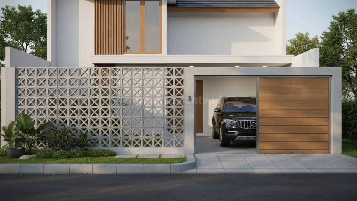Pagar beton roster modern