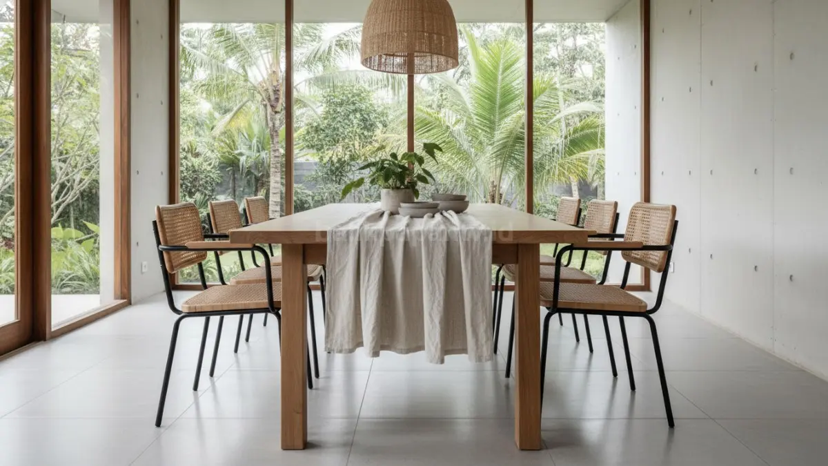 Tambahkan runner table berbahan linen