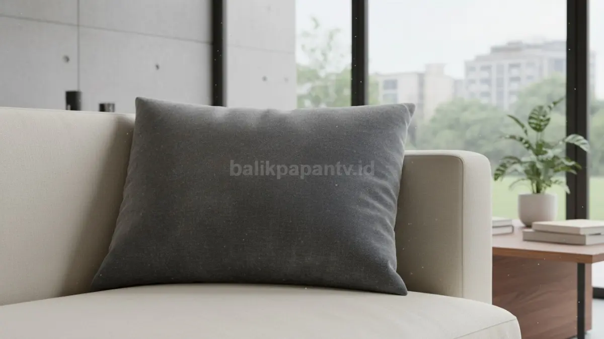 Bantal sofa yang terlihat kusam akibat debu dan penggunaan harian
