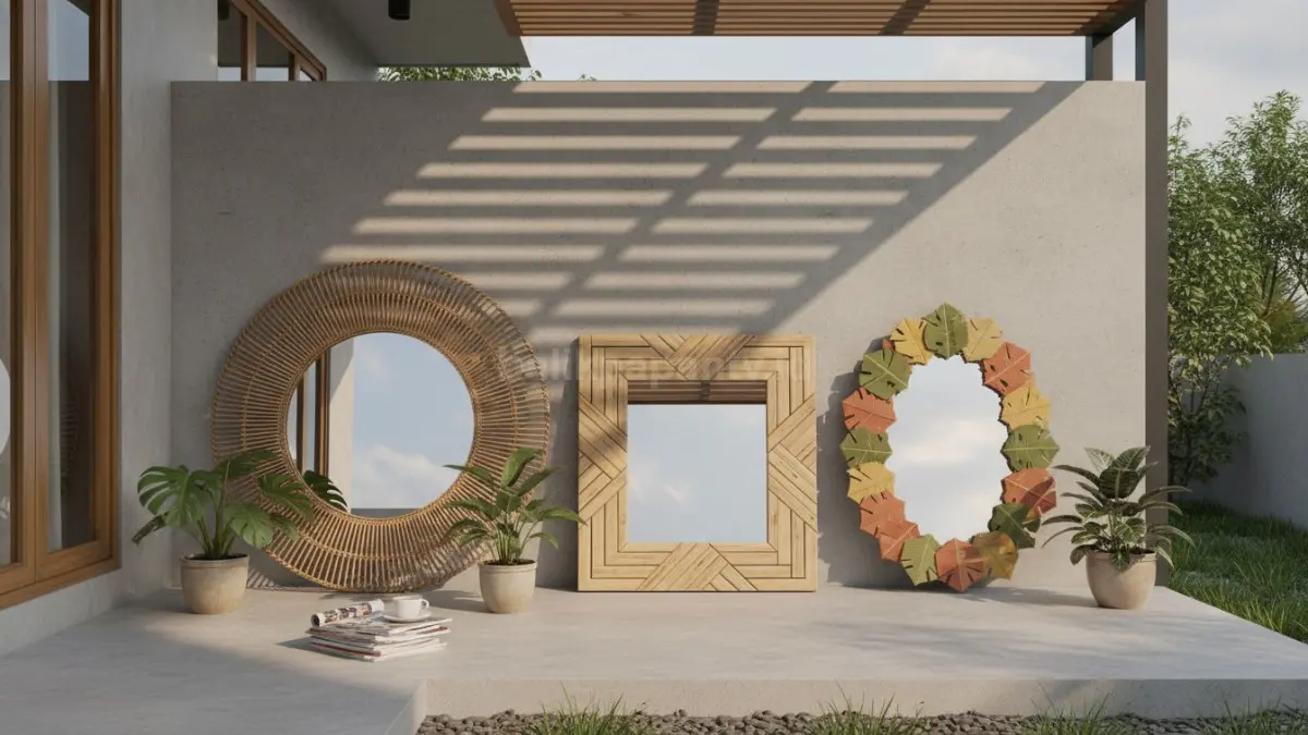 Beragam model DIY cermin dari rotan, kayu, dan kardus kreatif
