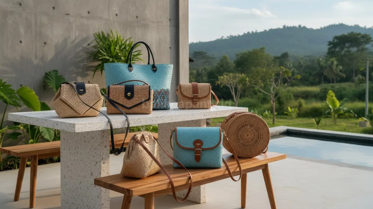 Berbagai model tas anyaman handmade dengan desain modern

