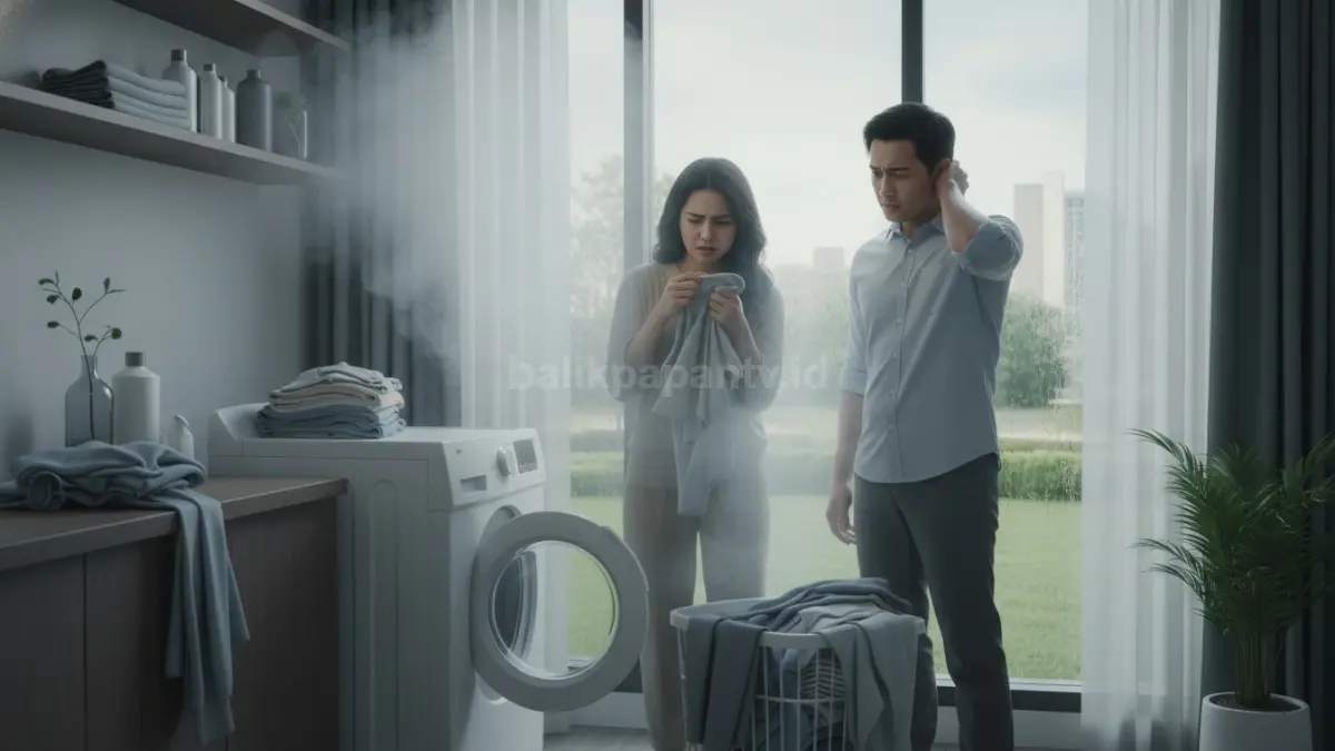 Kesalahan mencuci dengan air panas yang membuat bau menetap
