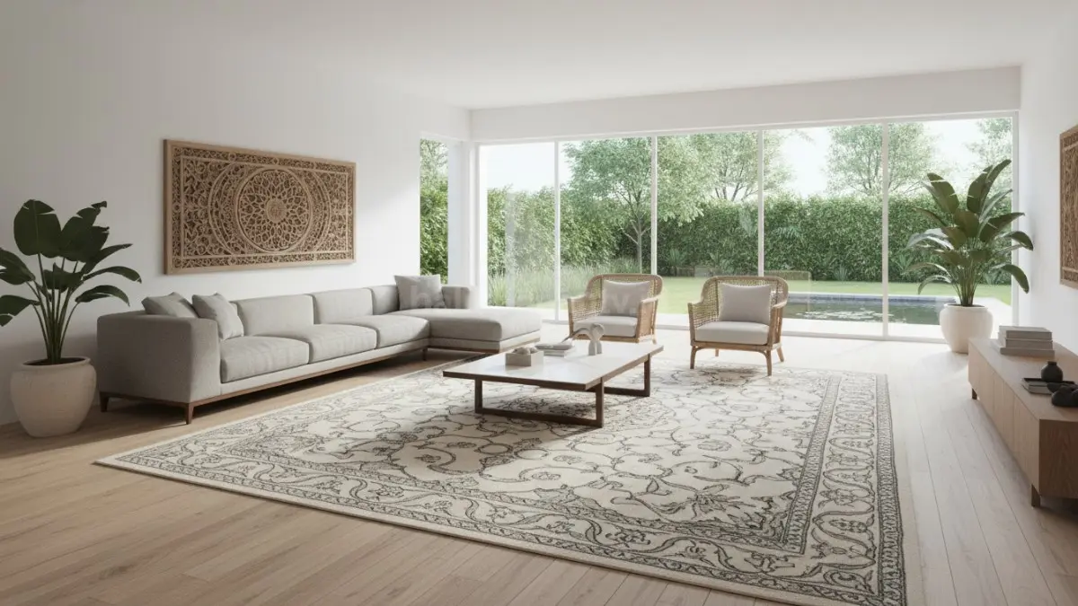 Motif arabesque klasik dengan detail lengkung elegan