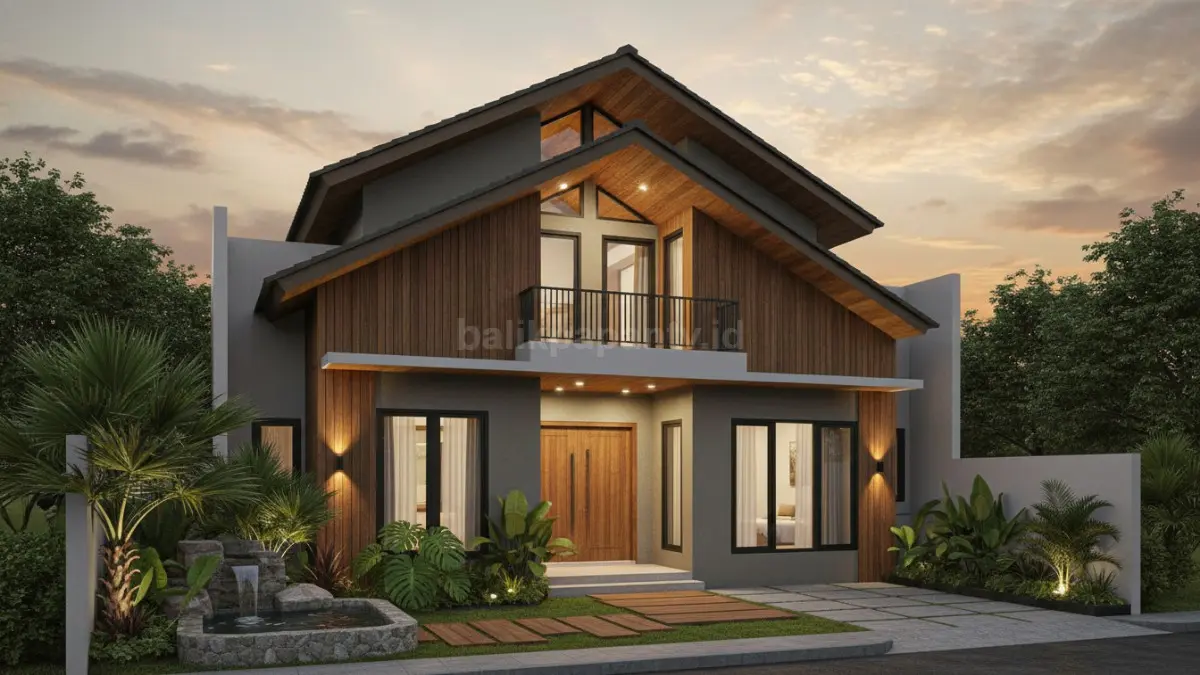 Rumah bertingkat atap sandar, fleksibilitas ruang maksimal.